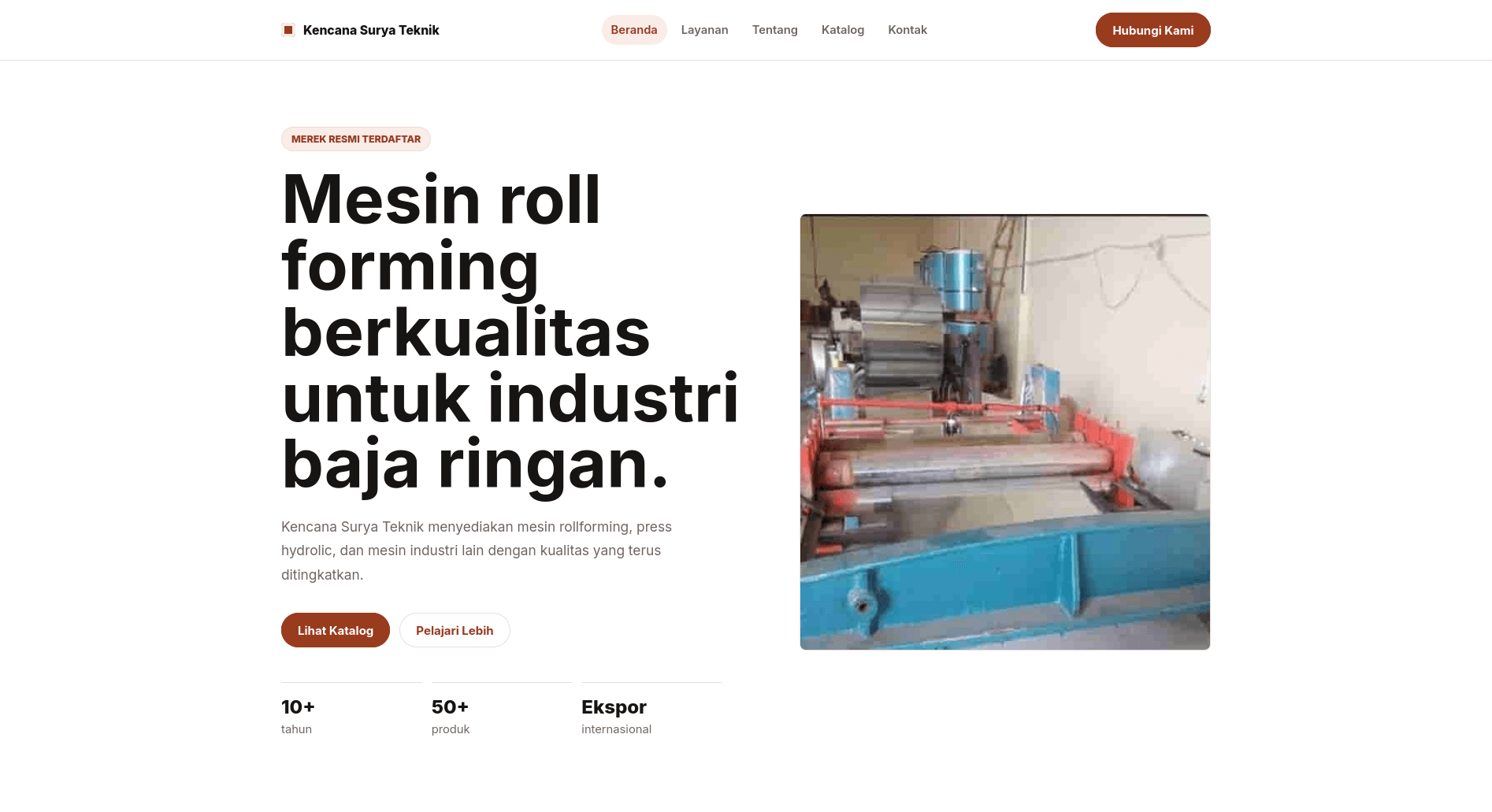 Kencana Surya Teknik featured landing page mockup